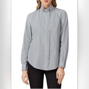 Officine‎ Generale Melody Stripe Designer Business Casual Mock Neck Size Large